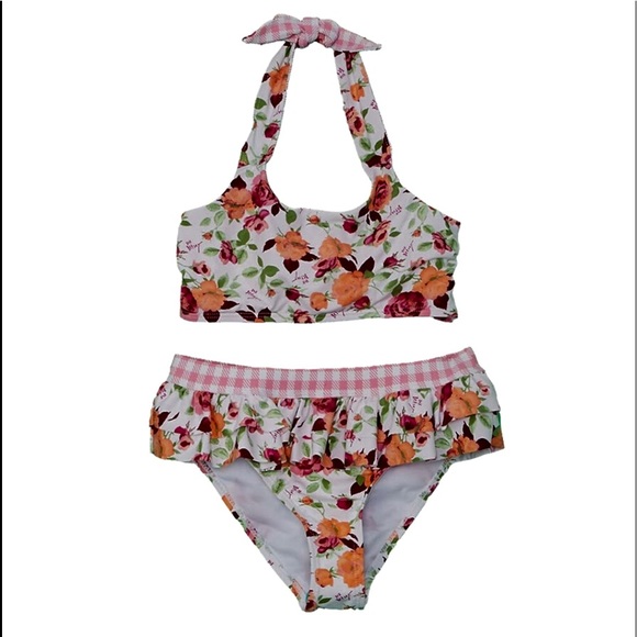 Betsey Johnson Other - BETSEY JOHNSON Kids 2pc Ruffled Floral swimsuit